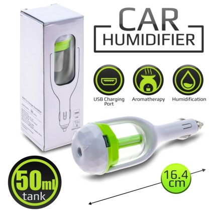 USB car charger + humidifier green