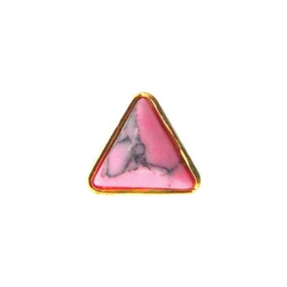 Μεταλλικό διακοσμητικό νυχιών τριγωνικό ροζ με πέτρα [40502057-D