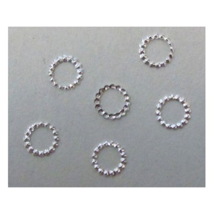 Σετ 500 μεταλλικά ασημί διακοσμητικά νυχιών δαχτυλίδι [40502079]