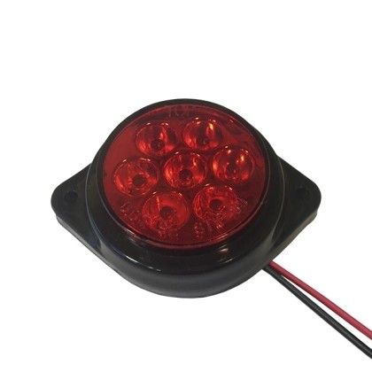 LED Πλευρικά Φώτα Όγκου Φορτηγών BULLET IP66 7 SMD 24 Volt Κόκκι