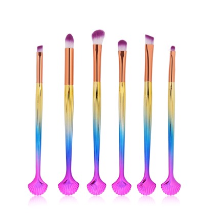 6 Πινέλα Μακιγιάζ με Σχέδιο Κοχύλι Beautyware (10568) Ροζ/Μπλε