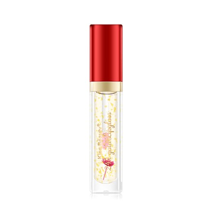 Kiss Beauty Διαφανές Lip Gloss με Έλαιο Λουλουδιών και Ρινίσματα