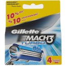 Gillette Mach3 Turbo Replacement blade 4pc