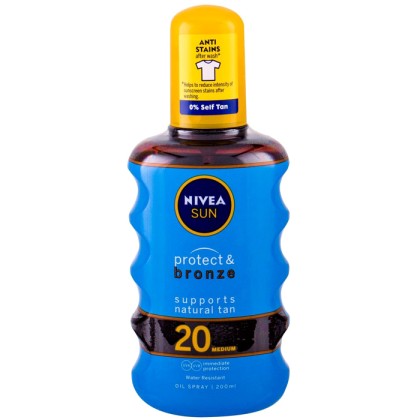 Nivea Sun Protect & Bronze Oil Spray SPF20 Sun Body Lotion 200ml