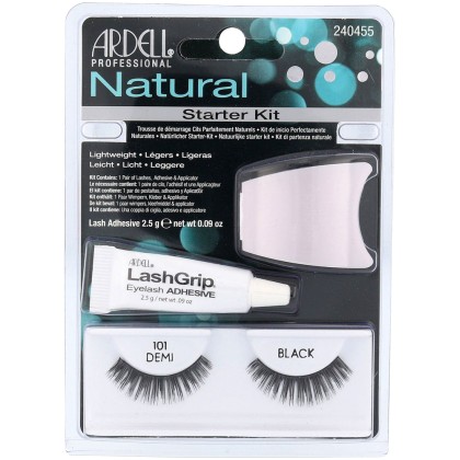 Ardell Natural Demi 101 False Eyelashes Black 1pc Combo: Eyelash