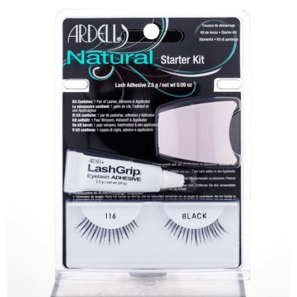 Ardell Natural 116 False Eyelashes Black 1pc Combo: False Eyelas
