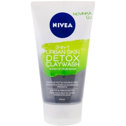 Nivea Urban Skin Detox Claywash 3-in-1 150ml (Wash-Scrub-Mask)