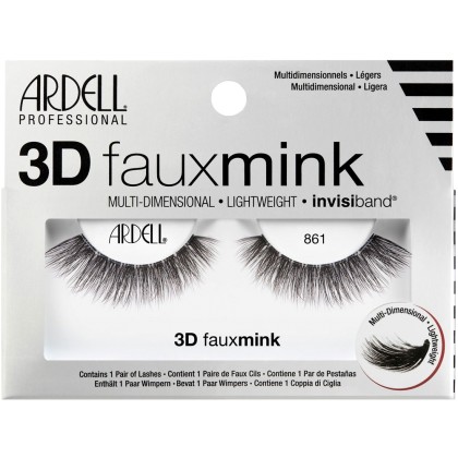 Ardell 3D Faux Mink 861 False Eyelashes Black 1pc