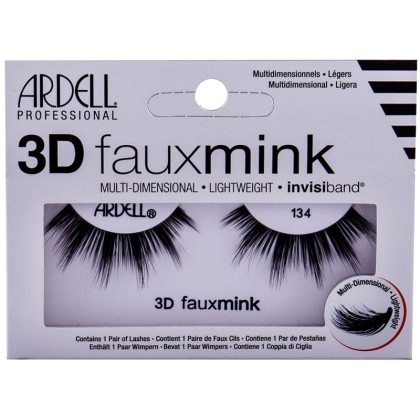 Ardell 3D Faux Mink 134 False Eyelashes Black 1pc