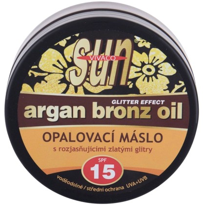 Vivaco Sun Argan Bronz Oil Glitter Effect SPF15 Sun Body Lotion 