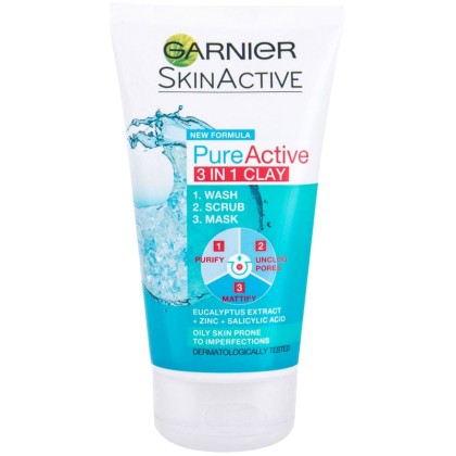 Garnier Pure Active 3 in1 Clay Cleansing Gel 150ml