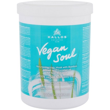 Kallos Cosmetics Vegan Soul Volumizing Hair Mask 1000ml (Fine Ha