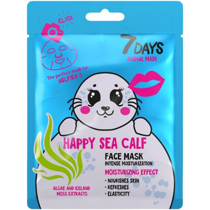 7Days  Animal Mask Face Mask Happy Sea Calf Intensively Moisturi