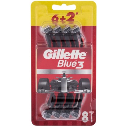 Gillette Blue3 Red Razor 8pc