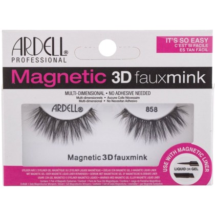 Ardell Magnetic 3D Faux Mink 858 False Eyelashes Black 1pc