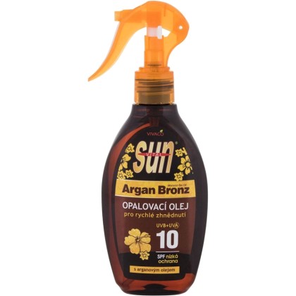 Vivaco Sun Argan Bronz Suntan Oil SPF10 Sun Body Lotion 200ml (B