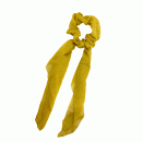 Κίτρινο chiffon scrunchie με μακριά ουρά