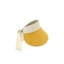 Καπέλο visor με δέσιμο με κορδέλα - Κίτρινο