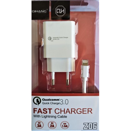 MAX QIHANG Z06 Fast Charger Qualcomm 3.0 with  lighting Cable
