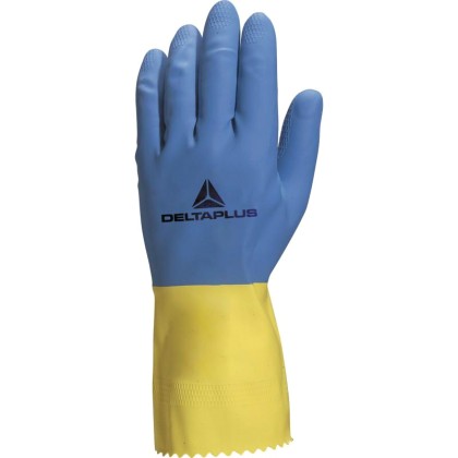 Γάντια Εργασίας Λατεξ Delta Plus DUOCOLOR VE330 Μπλε/Κίτρινο