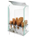 Βιτρίνα plexiglass για χωνάκια - χωνοθήκη 10 θέσεων με Inox βάση