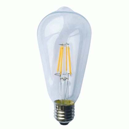 Λάμπα led filament αβοκάντο Ε27 4W 230V 2700k θερμό λευκό φως 44