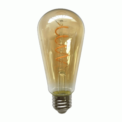 Λαμπτήρας αβοκάντο LED diolamp Filament μελί Spiral Θερμό Λευκό 