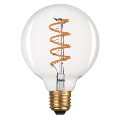 Λαμπτήρας globe 95mm LED diolamp Filament Spiral Θερμό Λευκό Φώς