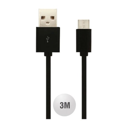 Καλώδιο Micro USB μαύρο 3m Κωδικός : 8449