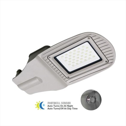 LED φωτιστικό δρόμου με αισθητήρα μέρας-νύχτας 50w 230v ψυχρό λε