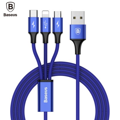 Baseus CAMLL-SU13 blue Rapid Series Micro USB + 8 Pin + Type-C C