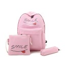 Γυναικεία τσάντα πλάτης smile Girls Backpack Set 3 Pcs Letter Ca