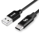 Kiirie USB Type-C Cable 3Pack（2x1m και 1x2m) Nylon Braided Cord 