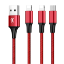 Baseus CAMLL-SU09 RED Rapid Series Micro USB + DUAL 8 Pin Cable 