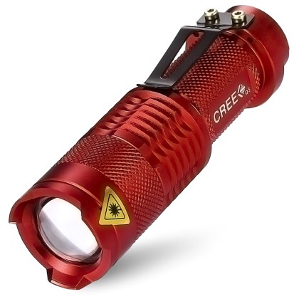 AloneFire 3w XPE LED Zoomable 3 modes RED