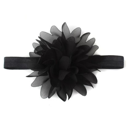Βρεφική κορδέλα μαύρο λουλούδι