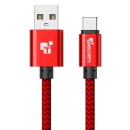 TIEGEM USB Type C Cable Fast Charging USB C Data Cable 1m - Red
