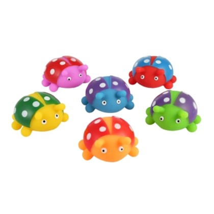 6pcs Soft Ladybird Bath Toy for Baby Kids Playing