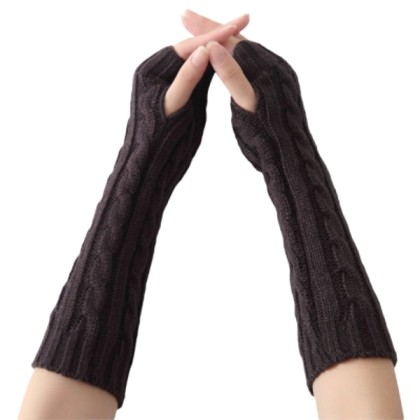 Γυναικεία γάντια Women Twist Knit Arm Warmers Fingerless Gloves 