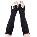 Γυναικεία γάντια Women Knit Arm Warmers Fingerless Gloves Lace B