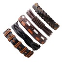 Σετ βραχιόλια 5 Pcs Handmade Leather Braided Bracelet