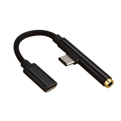 USB Type- C to 3.5 mm and Charger 2 in 1 Headphone Audio Jack Ad