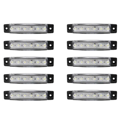 Φώτα όγκου LED με 6 SMD DC 12V 2W λευκού χρώματος 10 τεμ. IP66 O