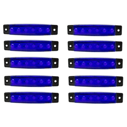 Φώτα όγκου LED με 6 SMD DC 12V 2W μπλε χρώματος 10 τεμ. IP66 OEM