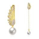 Σκουλαρίκια με Πέρλα - Pearl Earrings Dripping Oil White/Gold Pl