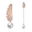 Σκουλαρίκια με Πέρλα - Pearl Earrings Dripping Oil White/Rose Go