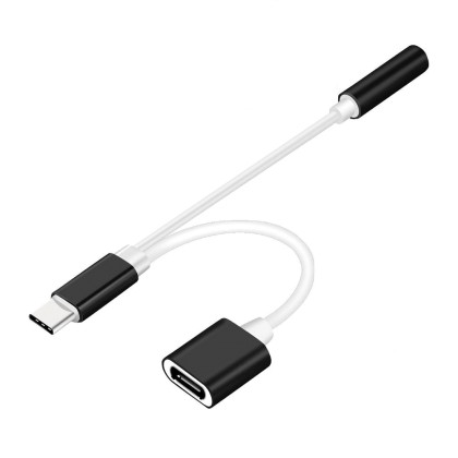 Type-C to Type C 3.5mm Aux Jack Charging Audio Adapter 2 In 1 Sp