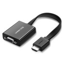 Ugreen HDMI - VGA micro USB / audio 3,5 mm mini jack adapter bla