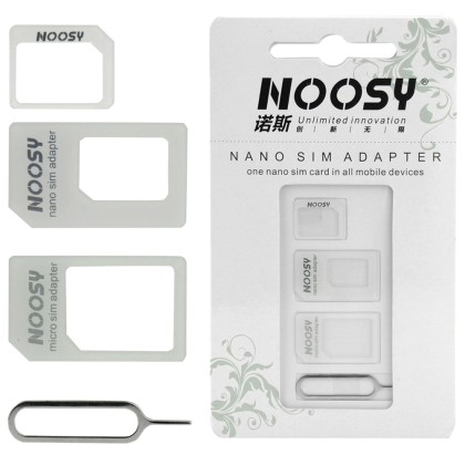 NOOSY αντάπτορες SIM Nano Micro 3 σε 1 σετ και Eject tool Λευκό