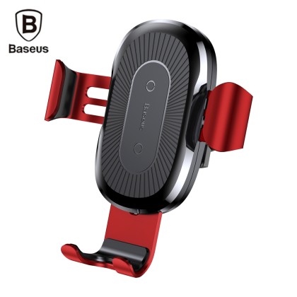 Baseus WXYL-09 Wireless Fast Charger Gravity Car Mount RED